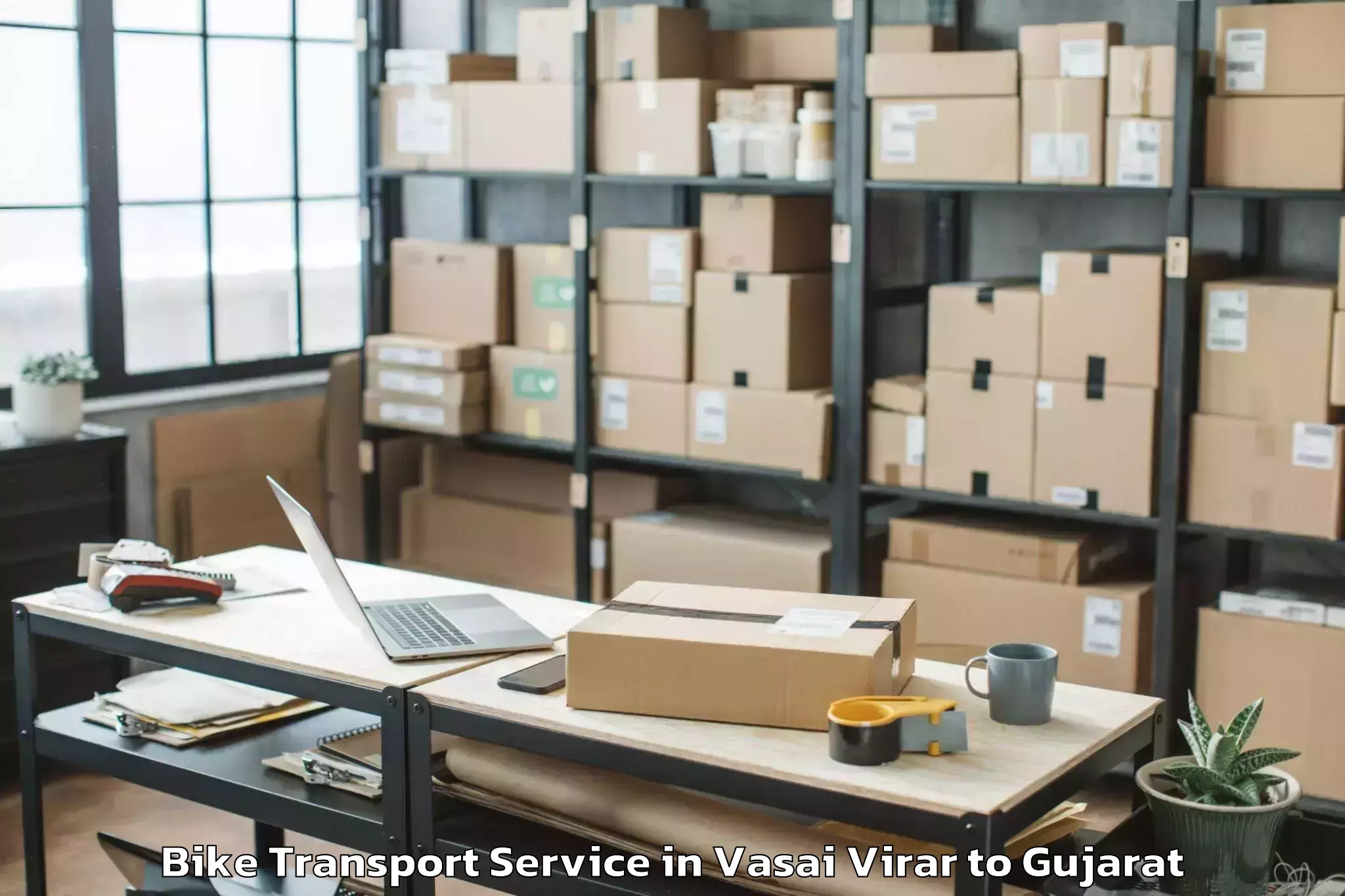 Top Vasai Virar to Vr Mall Surat Bike Transport Available